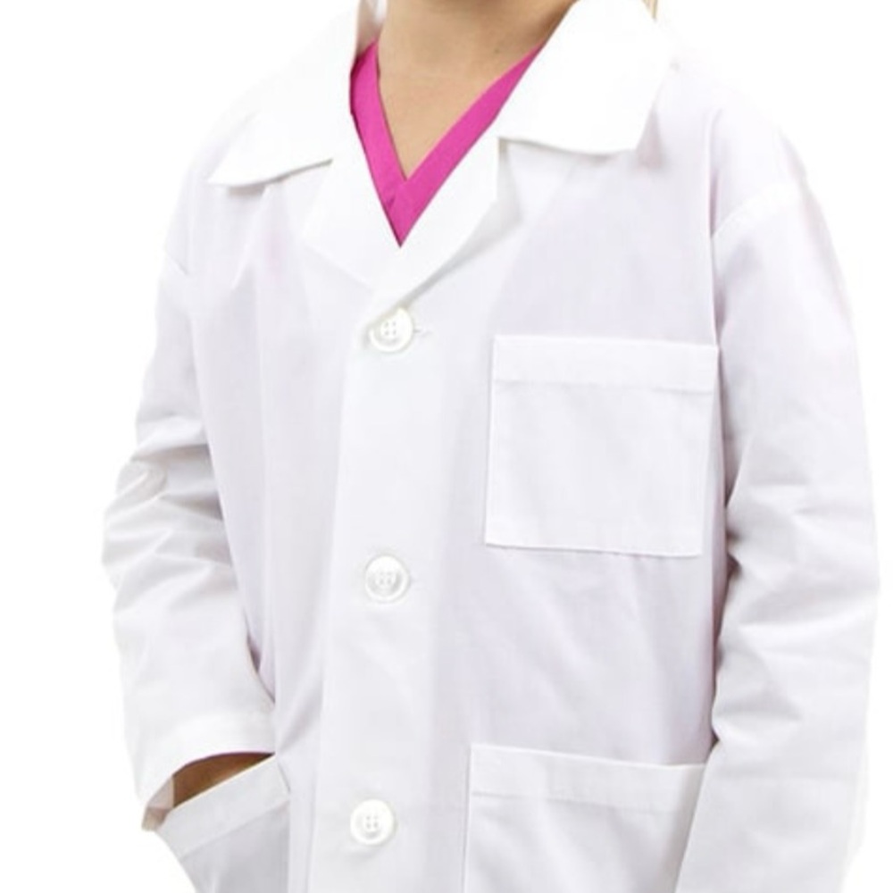 Allheart Basics Unisex Kid's Lab Coat White - Picture 4 of 5